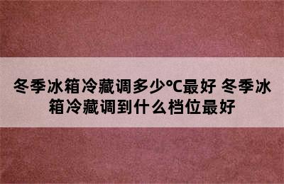 冬季冰箱冷藏调多少℃最好 冬季冰箱冷藏调到什么档位最好